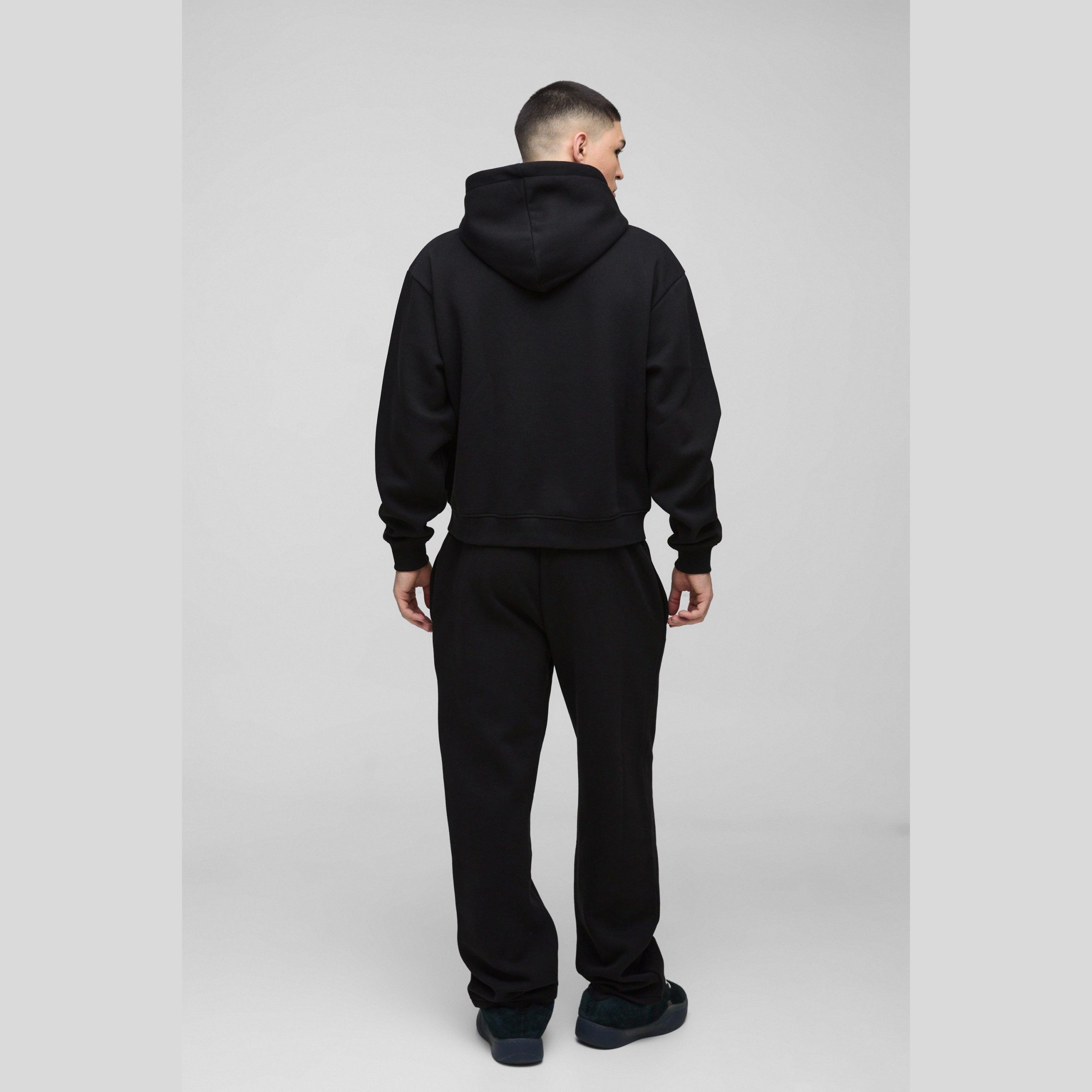 Oversized Boxy Official Tonal Print Zip Hooded Tracksuit - Image 2