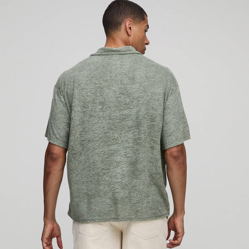 Oversized Textured Revere Polo - Image 2