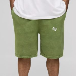 Plus Loose Fit Acid Wash Jersey Shorts