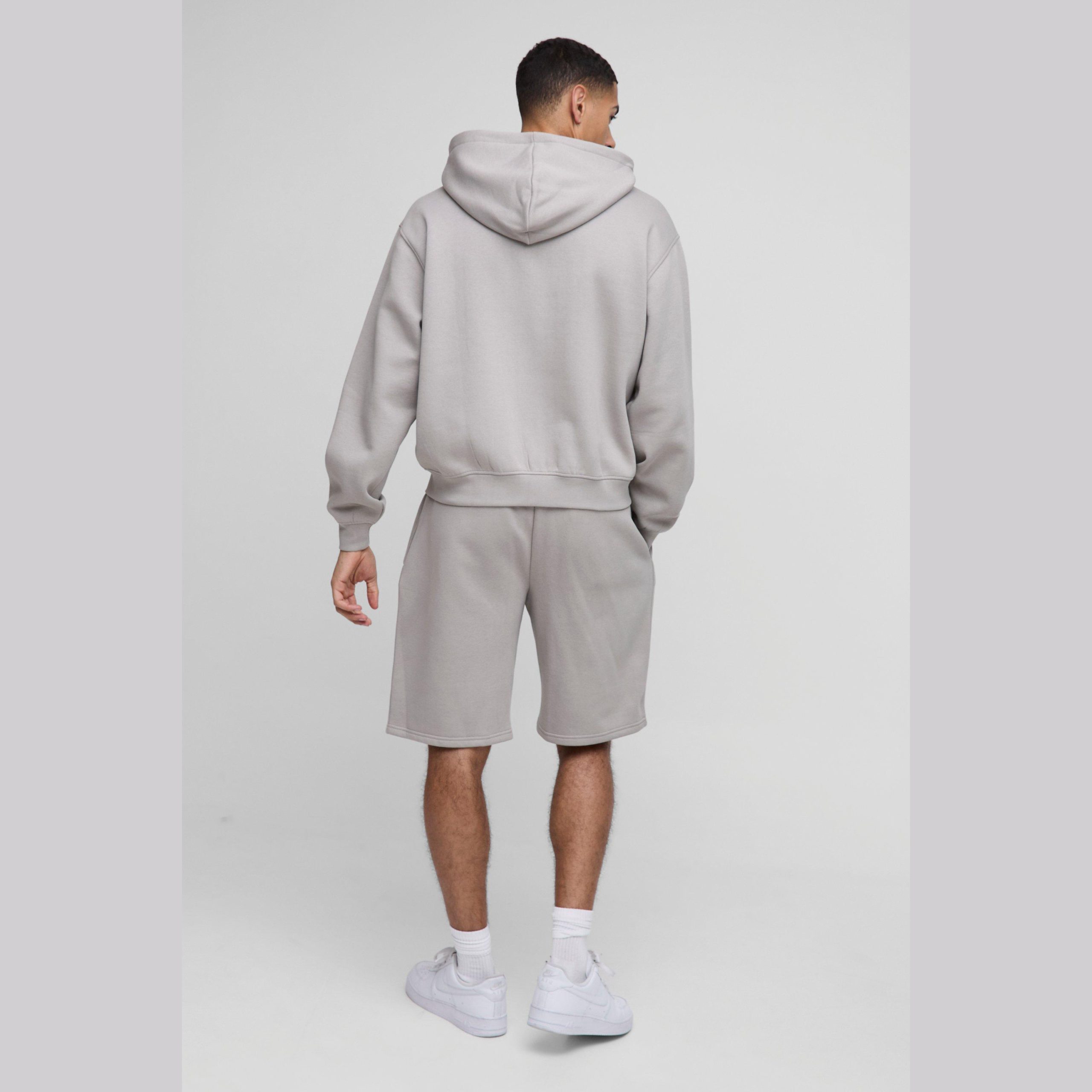Oversized Worldwide Cross Zip Hooded Short Tracksuit - Image 2